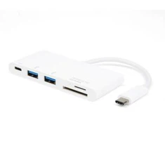 USB3.1 type C Til USB3.0X2 + MicroSD + SD / MMC + type C PD Opladning