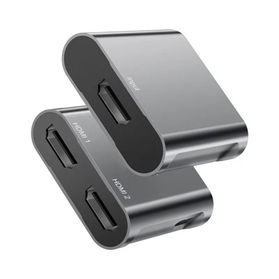 4K@60Hz 1x2 HDMI™-splitter med USB C 5V-strøm