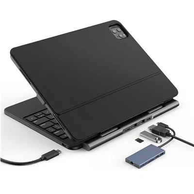 Aftageligt iPad-etui med USB C HUB-kortlæser