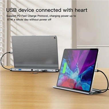 Ipad Stand Beslag Med Usb C Hub Ethernet